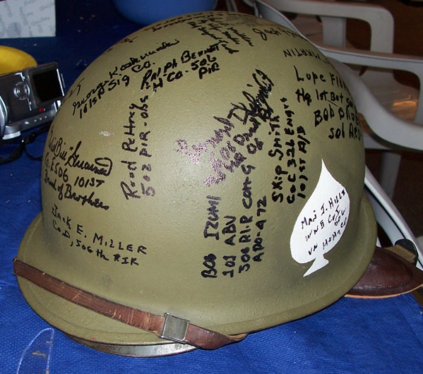 326th Helmet signed by various members